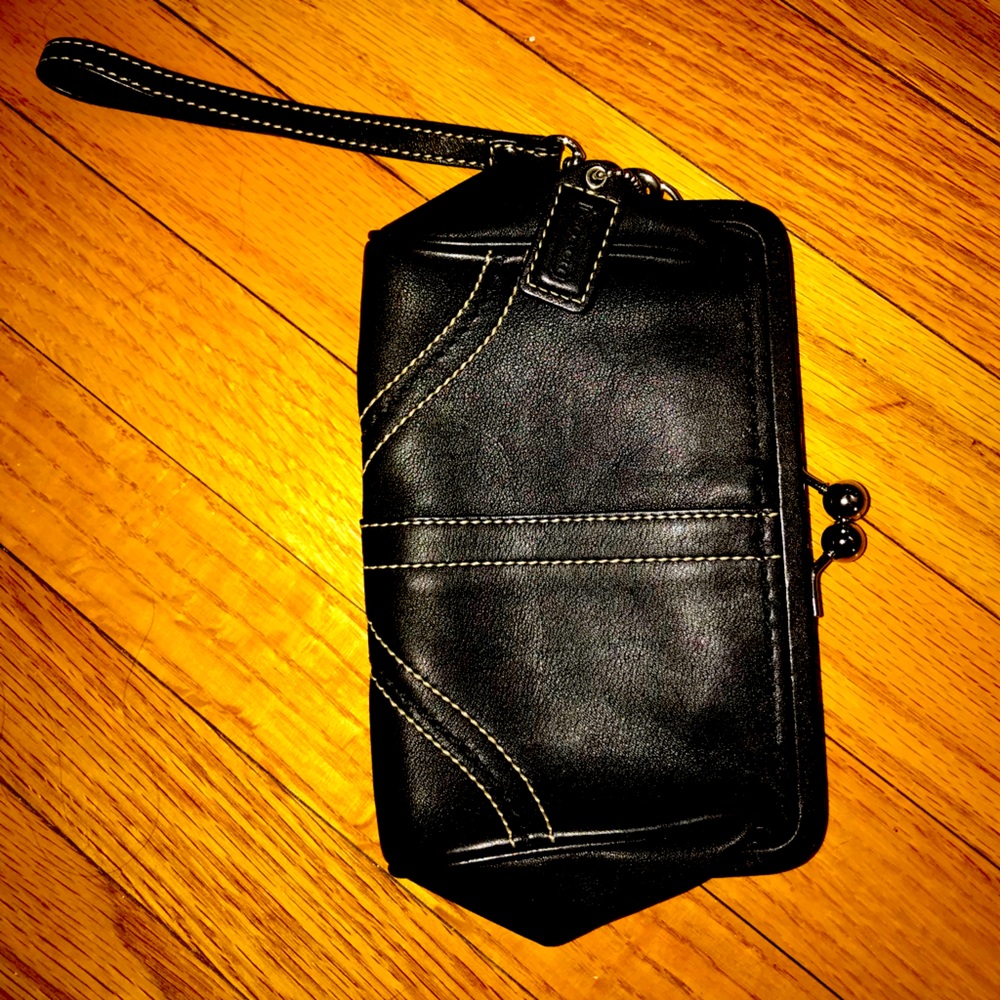 Coach black wristlet
